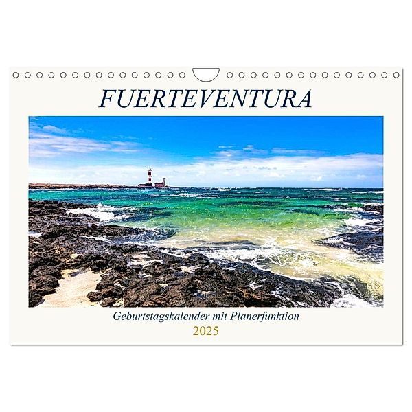 FUERTEVENTURA Geburtstagskalender mit Planerfunktion (Wandkalender 2025 DIN A4 quer), CALVENDO Monatskalender, Calvendo, Andrea Dreegmeyer