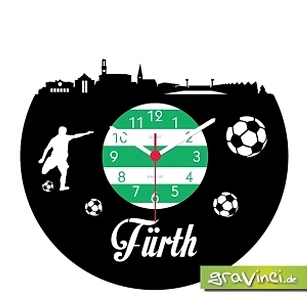 Fürth Fan-Sport Fußball Deutschland, Vinyl Schallplattenuhr