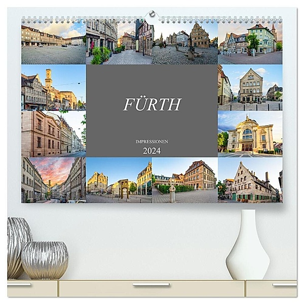 Fürth Impressionen (hochwertiger Premium Wandkalender 2024 DIN A2 quer), Kunstdruck in Hochglanz, Dirk Meutzner