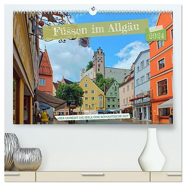 Füssen im Allgäu - Hier genießt die Seele eine romantische Zeit (hochwertiger Premium Wandkalender 2024 DIN A2 quer), Kunstdruck in Hochglanz, Holger Felix
