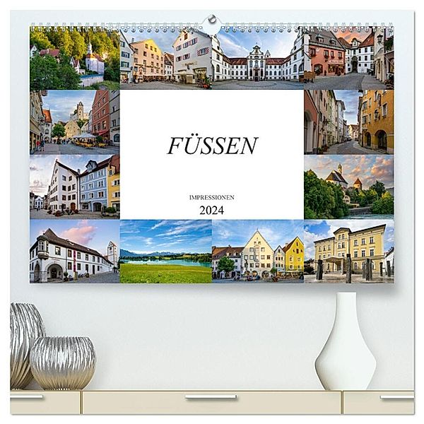 Füssen Impressionen (hochwertiger Premium Wandkalender 2024 DIN A2 quer), Kunstdruck in Hochglanz, Dirk Meutzner