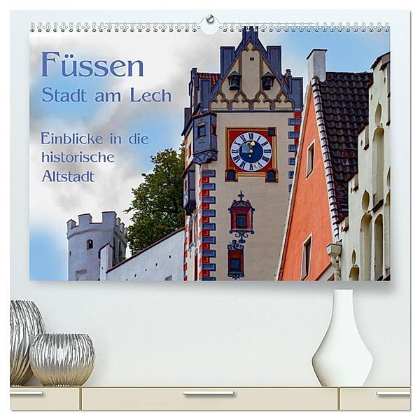Füssen - Stadt am Lech (hochwertiger Premium Wandkalender 2024 DIN A2 quer), Kunstdruck in Hochglanz, photography brigitte jaritz