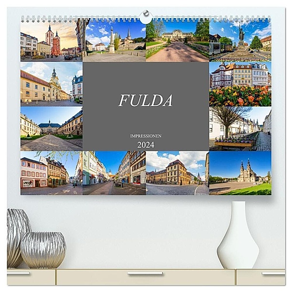 Fulda Impressionen (hochwertiger Premium Wandkalender 2024 DIN A2 quer), Kunstdruck in Hochglanz, Dirk Meutzner