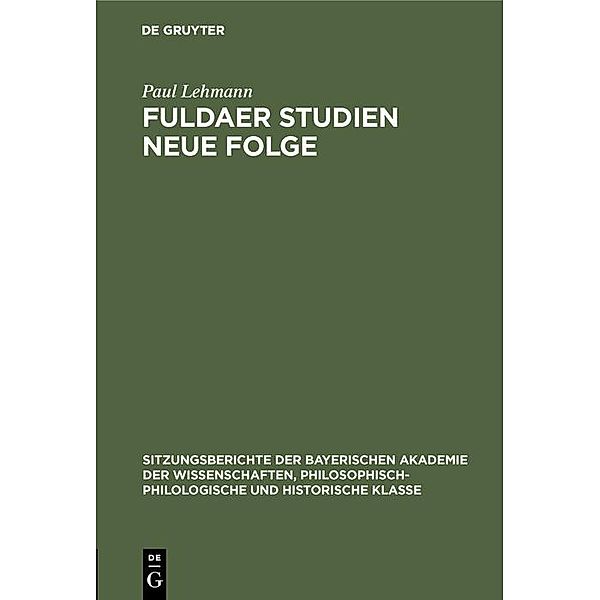 Fuldaer Studien Neue Folge / Jahrbuch des Dokumentationsarchivs des österreichischen Widerstandes, Paul Lehmann