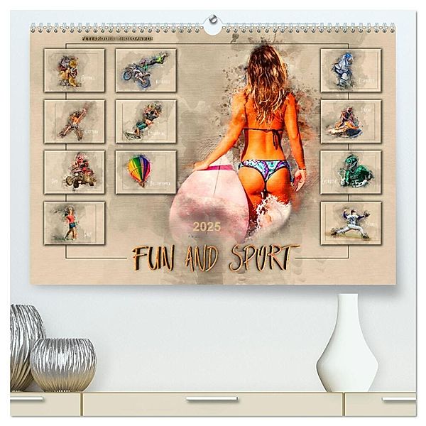 Fun and Sport (hochwertiger Premium Wandkalender 2025 DIN A2 quer), Kunstdruck in Hochglanz, Calvendo, Peter Roder