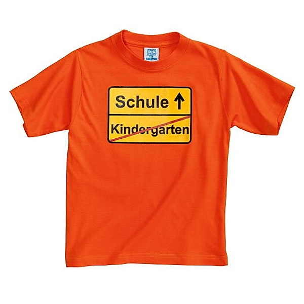 Fun-Shirt Kindergarten/ Schule, orange (Größe: 122/128)