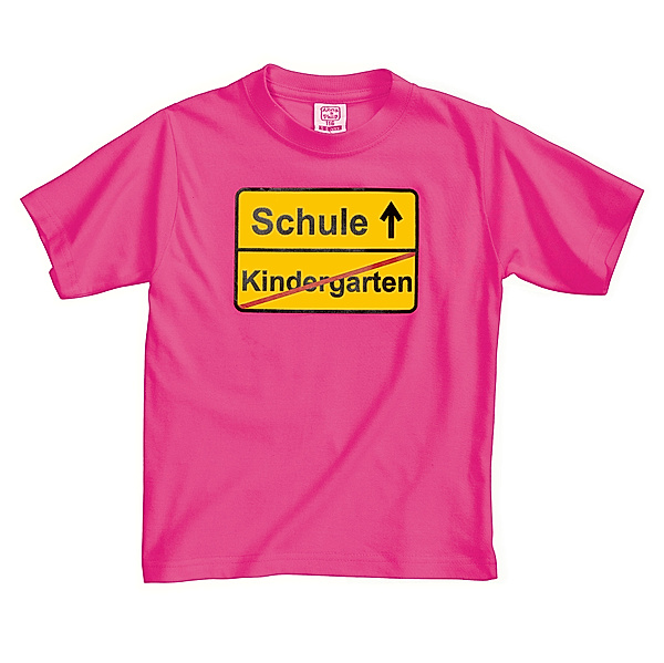 Fun-Shirt Kindergarten/Schule, pink (Grösse: 122/128)