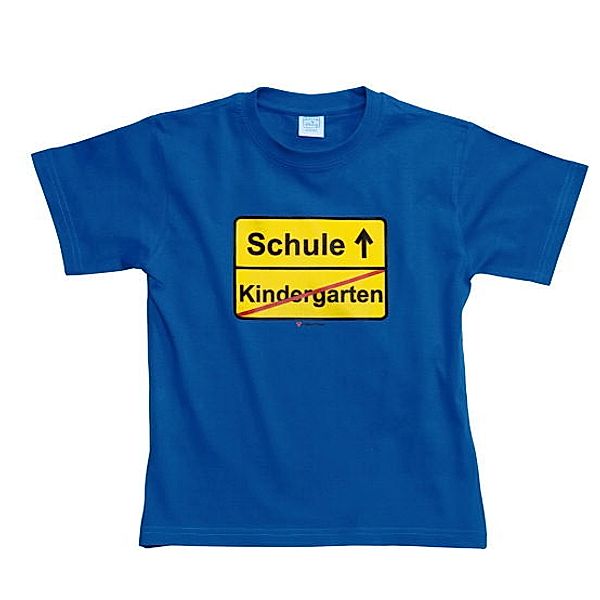 Fun-Shirt Kindergarten/ Schule, royalblau (Größe: 122/128)