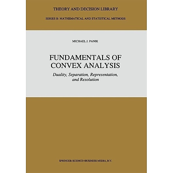 Fundamentals of Convex Analysis / Theory and Decision Library B Bd.24, M. J. Panik