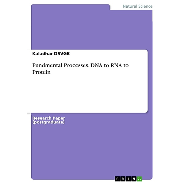 Fundmental Processes. DNA to RNA to Protein, Kaladhar Dsvgk