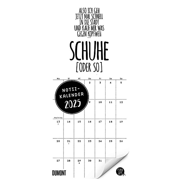 Funi Smart Art Notizkalender 2025 - Planer - Funny Quotes, Sprüche - Format 22 x 49,5 cm