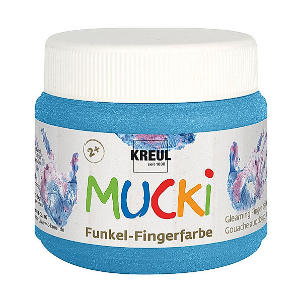 KREUL Funkel-Fingerfarbe MUCKI®in diamantenblau 150 ml