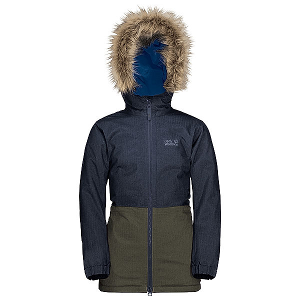 Jack Wolfskin Funktions-Parka BANDAI mit Kunstfellbesatz in night blue