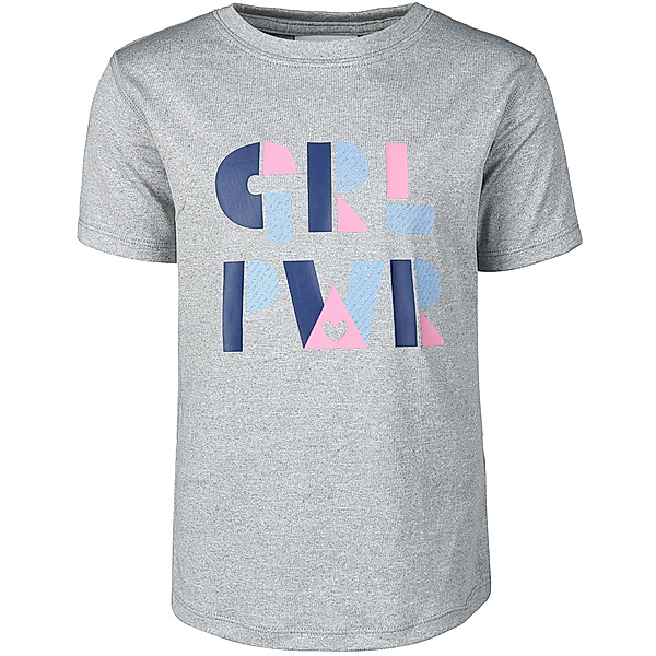 tausendkind essentials Funktions-Shirt kurzärmlig GIRL POWER in grau melange