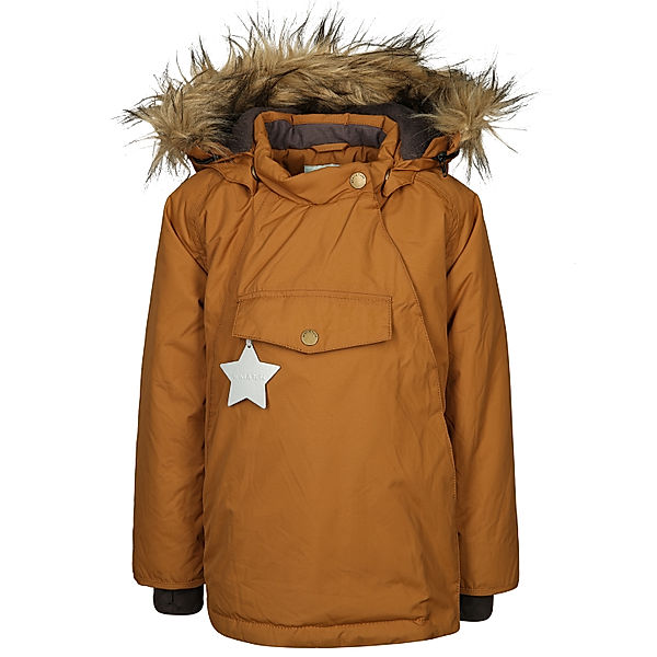 MINI A TURE Funktions-Winterjacke MATWANG mit Kunstfellbesatz in rubber brown