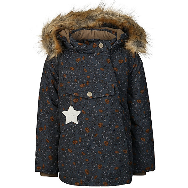 MINI A TURE Funktions-Winterjacke WANG mit Kunstfellbesatz in dunkelblau