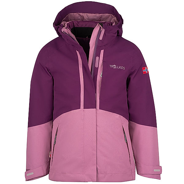 TROLLKIDS Funktionswinterjacke GIRLS SKANDEN 3IN1 in mulberry/orchid