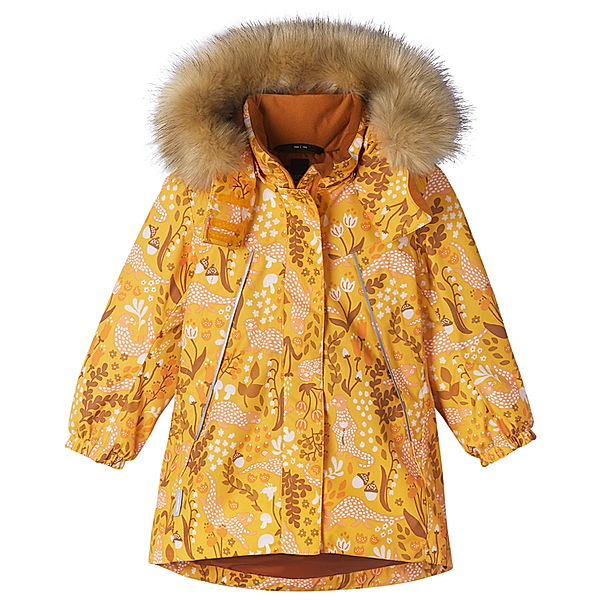 Reima Funktionswinterjacke MUHVI mit Kunstfellbesatz in orange yellow