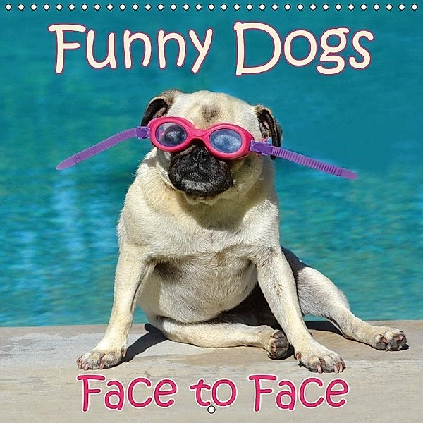 Funny Dogs Face to Face (Wall Calendar 2018 300 × 300 mm Square), Anke van Wyk