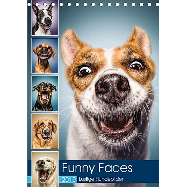 Funny Faces - Lustige Hundebilder (Tischkalender 2019 DIN A5 hoch), Manuela Kulpa