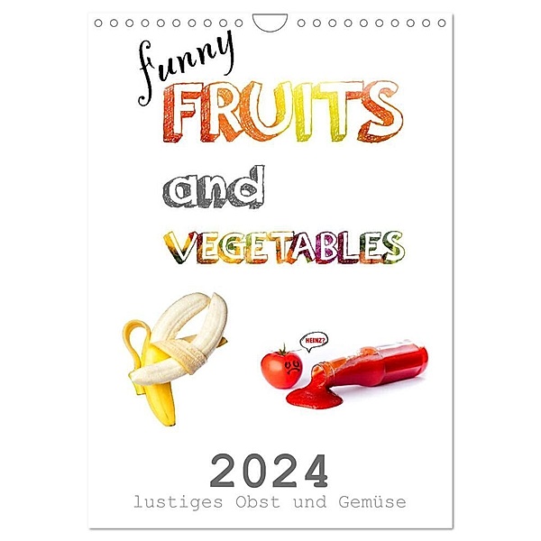 funny FRUITS and VEGETABLES - lustiges Obst und Gemüse (Wandkalender 2024 DIN A4 hoch), CALVENDO Monatskalender, Daniel Boom