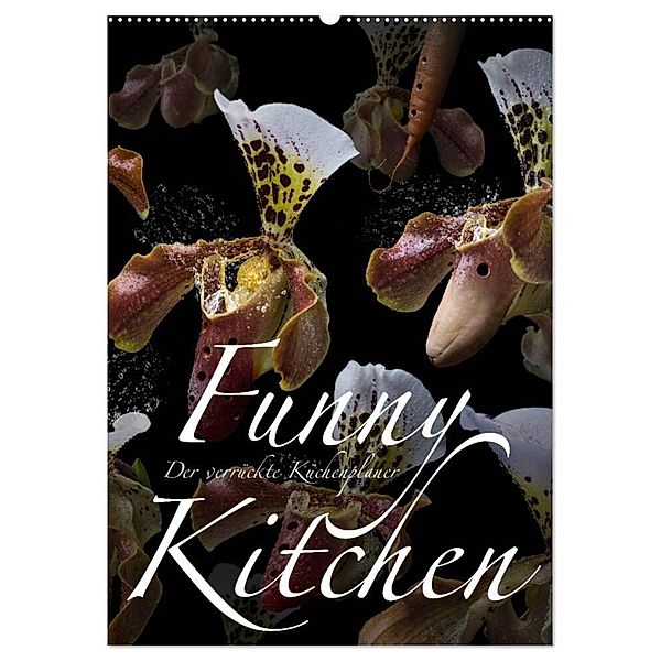 Funny Kitchen - Der verrückte Küchenplaner (Wandkalender 2024 DIN A2 hoch), CALVENDO Monatskalender, Olaf Bruhn