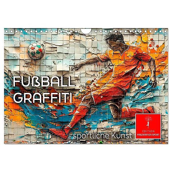 Fussball Graffiti - sportliche Kunst (Wandkalender 2025 DIN A4 quer), CALVENDO Monatskalender, Calvendo, Peter Roder