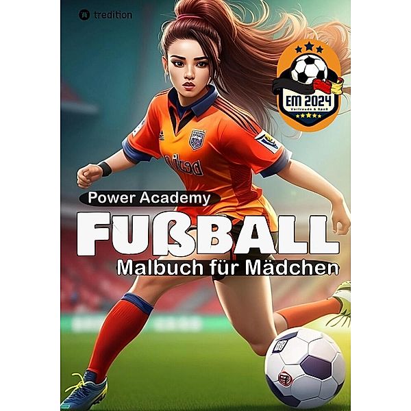 Fußball Malbuch für Mädchen Power Academy Ausmalbilder mit motivierenden Sprüchen EM 2024 Geschenk, Sunnie Ways