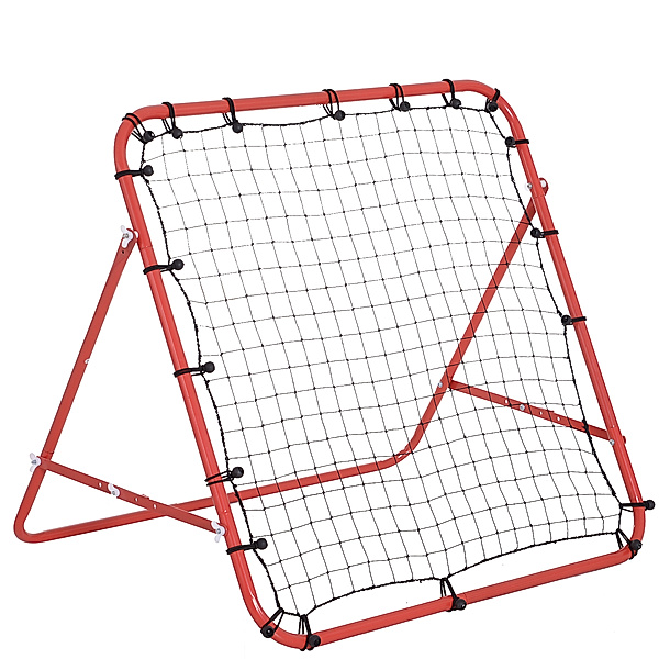 Homcom Fußball Rebounder mit verstellbaren Winkeln (Farbe: rot)
