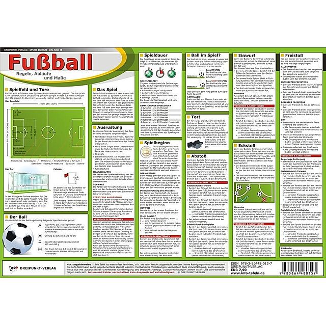 Fußball - Regeln, Abläufe und Maße, Info-Tafel Buch versandkostenfrei