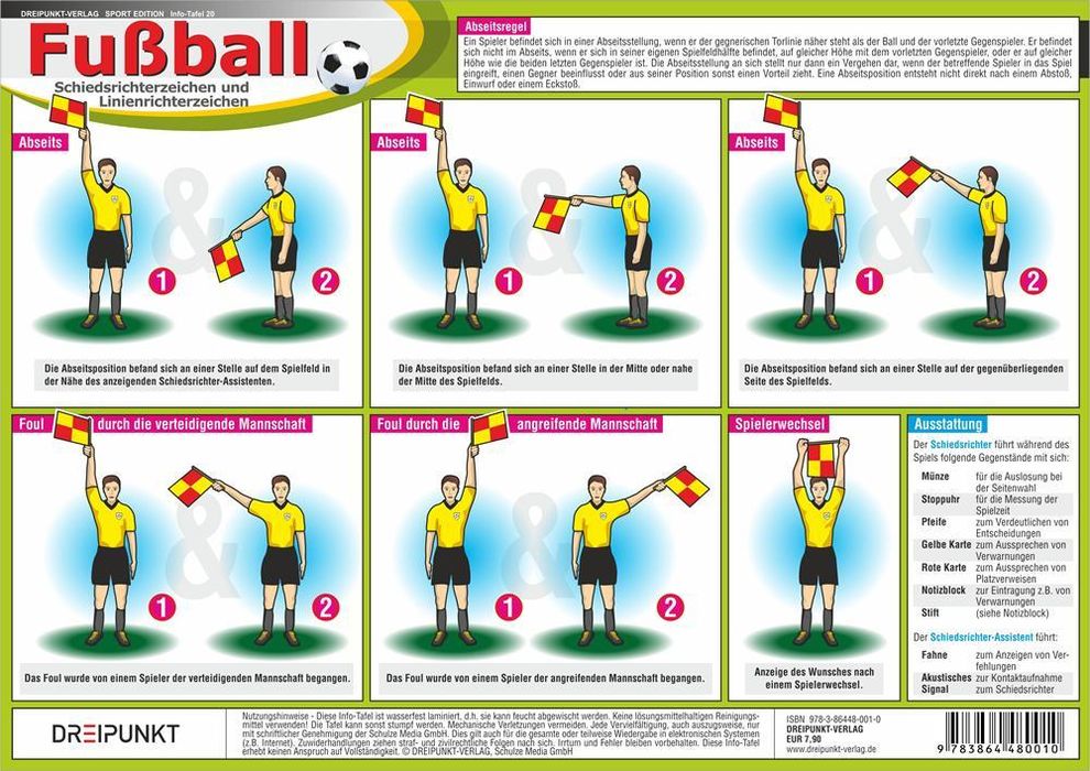 Fussball - Schiedsrichterzeichen und Linienrichterzeichen, Infotafel |  Weltbild.ch