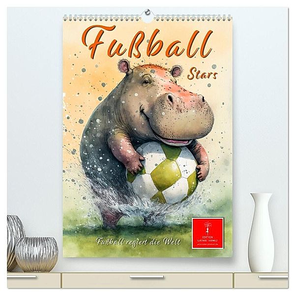 Fussball Stars - Fussball regiert die Welt (hochwertiger Premium Wandkalender 2024 DIN A2 hoch), Kunstdruck in Hochglanz, Peter Roder