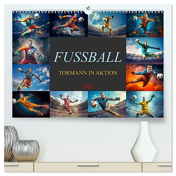 Fussball - Tormann in Aktion (hochwertiger Premium Wandkalender 2025 DIN A2 quer), Kunstdruck in Hochglanz, Calvendo, Dirk Meutzner