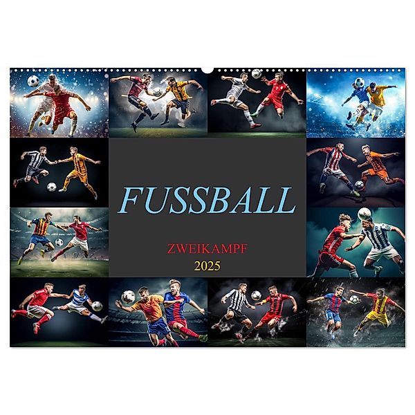 Fussball - Zweikampf (Wandkalender 2025 DIN A2 quer), CALVENDO Monatskalender, Calvendo, Dirk Meutzner