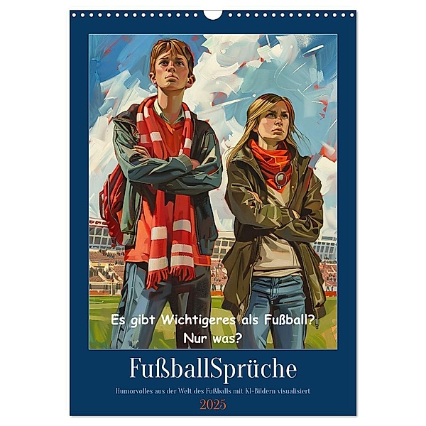 Fussballsprüche (Wandkalender 2025 DIN A3 hoch), CALVENDO Monatskalender, Calvendo, Sabine Löwer