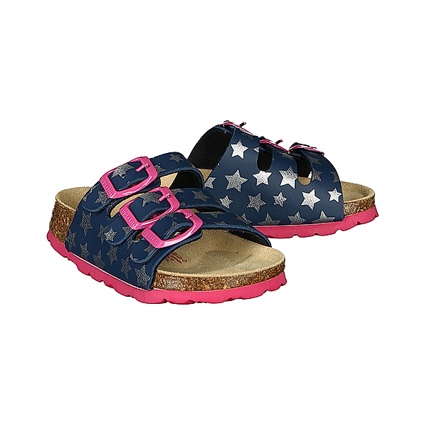 Superfit Fußbett-Pantoletten STERNE in dunkelblau/pink