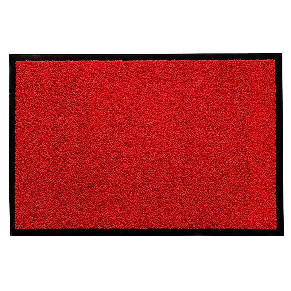 Homcom Fußmatte waschbar mit stabiler Gummiumrandung (Farbe: rot)
