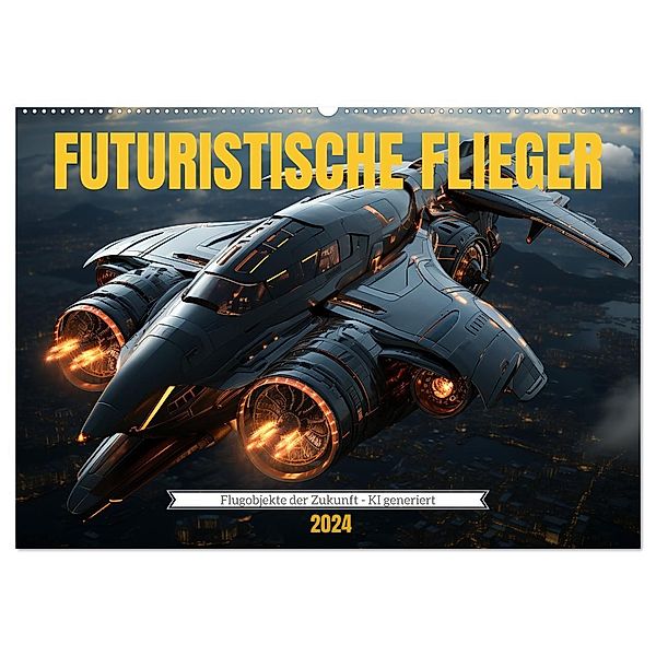 Futuristische Flieger (Wandkalender 2024 DIN A2 quer), CALVENDO Monatskalender, Cathrin Illgen