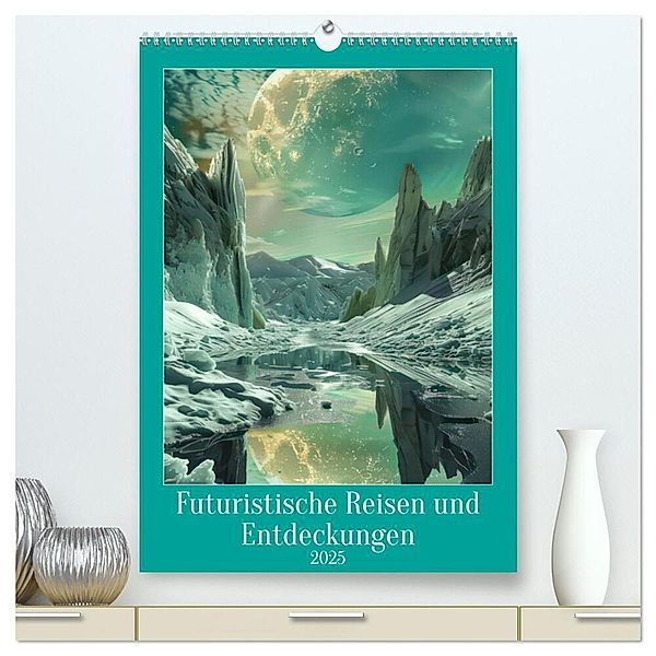 Futuristische Reisen und Entdeckungen (hochwertiger Premium Wandkalender 2025 DIN A2 hoch), Kunstdruck in Hochglanz, Calvendo, Liselotte Brunner-Klaus