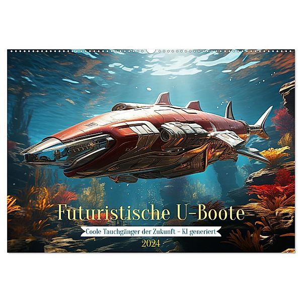 Futuristische U-Boote (Wandkalender 2024 DIN A2 quer), CALVENDO Monatskalender, Cathrin Illgen