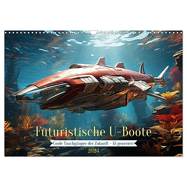Futuristische U-Boote (Wandkalender 2024 DIN A3 quer), CALVENDO Monatskalender, Cathrin Illgen