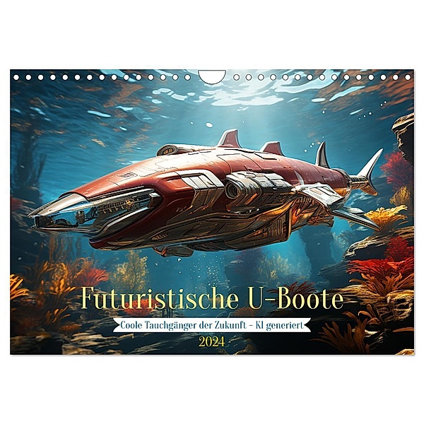 Futuristische U-Boote (Wandkalender 2024 DIN A4 quer), CALVENDO Monatskalender, Cathrin Illgen
