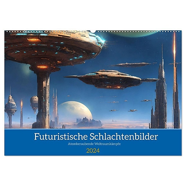 Futuristische Weltraumschlachten (Wandkalender 2024 DIN A2 quer), CALVENDO Monatskalender, Calvendo, franky58