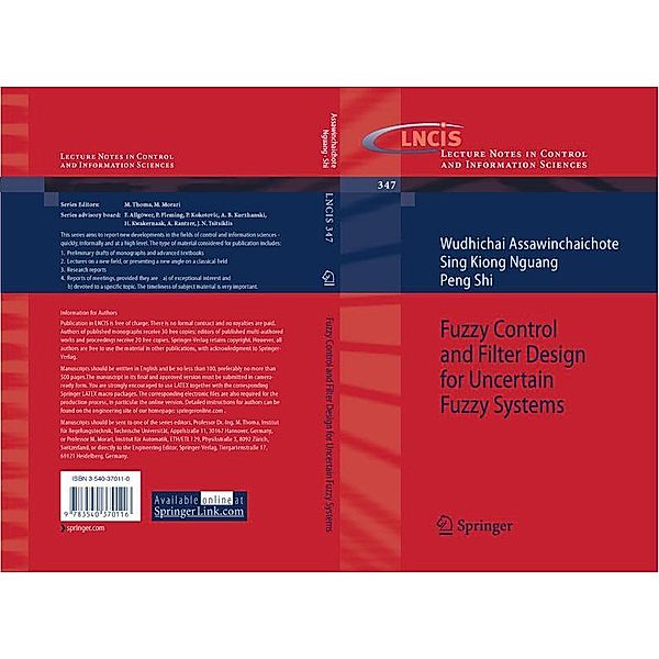 Fuzzy Control and Filter Design for Uncertain Fuzzy Systems / Lecture Notes in Control and Information Sciences Bd.347, Wudhichai Assawinchaichote, Sing Kiong Nguang, Peng Shi