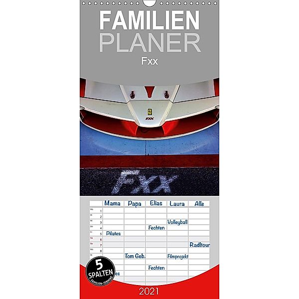 Fxx - Familienplaner hoch (Wandkalender 2021 , 21 cm x 45 cm, hoch), Stefan Bau