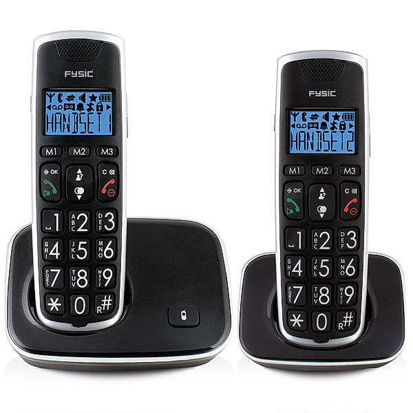 Fysic DECT Telefon für Senioren mit großen Tasten und 2 Mobilteilen FX-6020