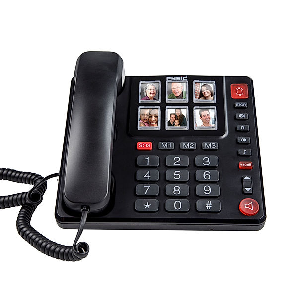 Fysic Schnur-Telefon mit großen Fototasten und Zahlen für Senioren FX-3930