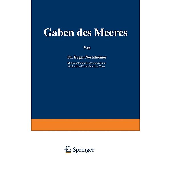 Gaben des Meeres / Verständliche Wissenschaft Bd.13, Eugen Neresheimer