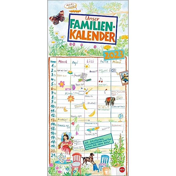 Gabi Kohwagner Unser Familienkalender 2023. Liebevoll illustrierter Kalender für Familien mit handschriftlichen Details., Gabi Kohwanger