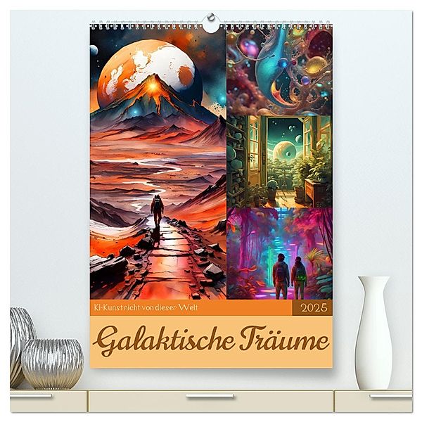 Galaktische Träume (hochwertiger Premium Wandkalender 2025 DIN A2 hoch), Kunstdruck in Hochglanz, Calvendo, Christine aka stine1